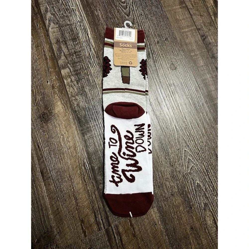 Lazy One Funny Adult‎ Socks Wine Down Size 5-10 NWT